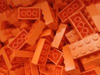 LEGO® 100x Basic Steine 2x4 Orange 3001